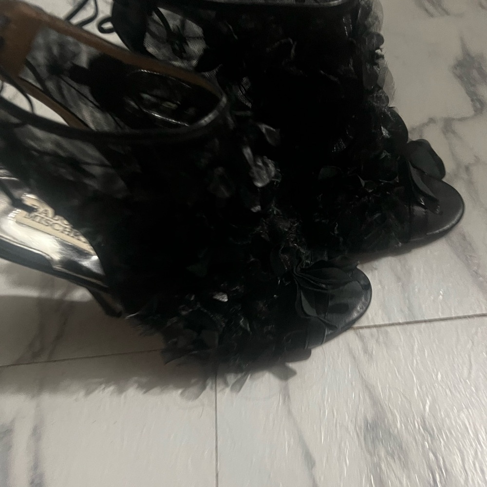 Badgley Mischka Tulle bow, Peep Toe Stiletto Heels! - Picture 7 of 11